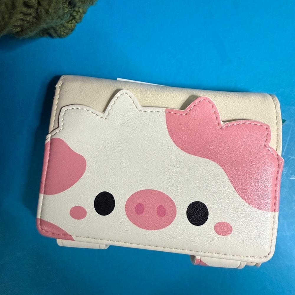 Cute Piggy Kids Wallet - Pink and Cream